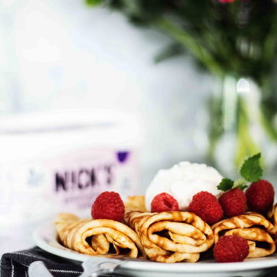 Crispy healthy glutenfree pancakes wihtout added sugar.