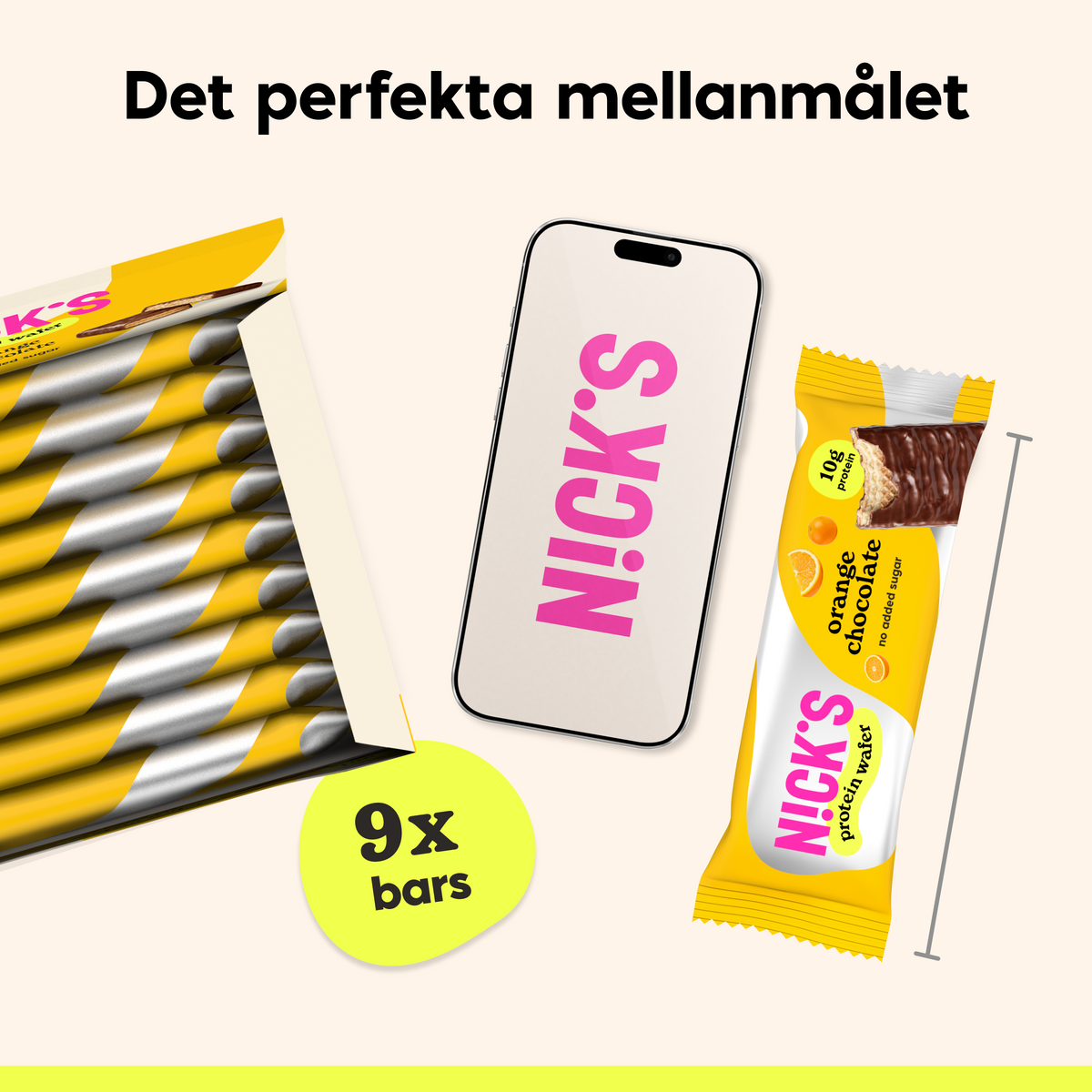 NICK'S Orange Chocolate Protein Wafer as an everyday snack enjoyed during a coffee break, at work, while hiking and on a road trip